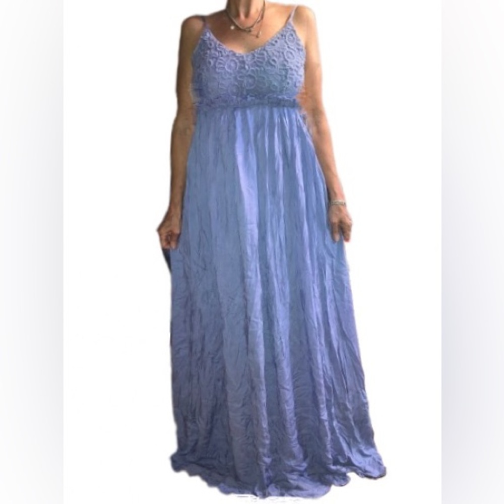NWT, Fashion Nova “wrinkled” maxi/backless dress, sz Lg